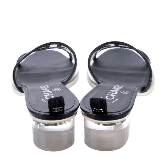 Chanel PVC Mule Slides 2019 Collection by Karl Lagerfeld Black & Clear - Picture 6 of 7